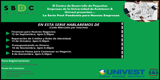 Serie Post Pandemia para Nuevas Empresas: Finanzas para Nuevo Negocios