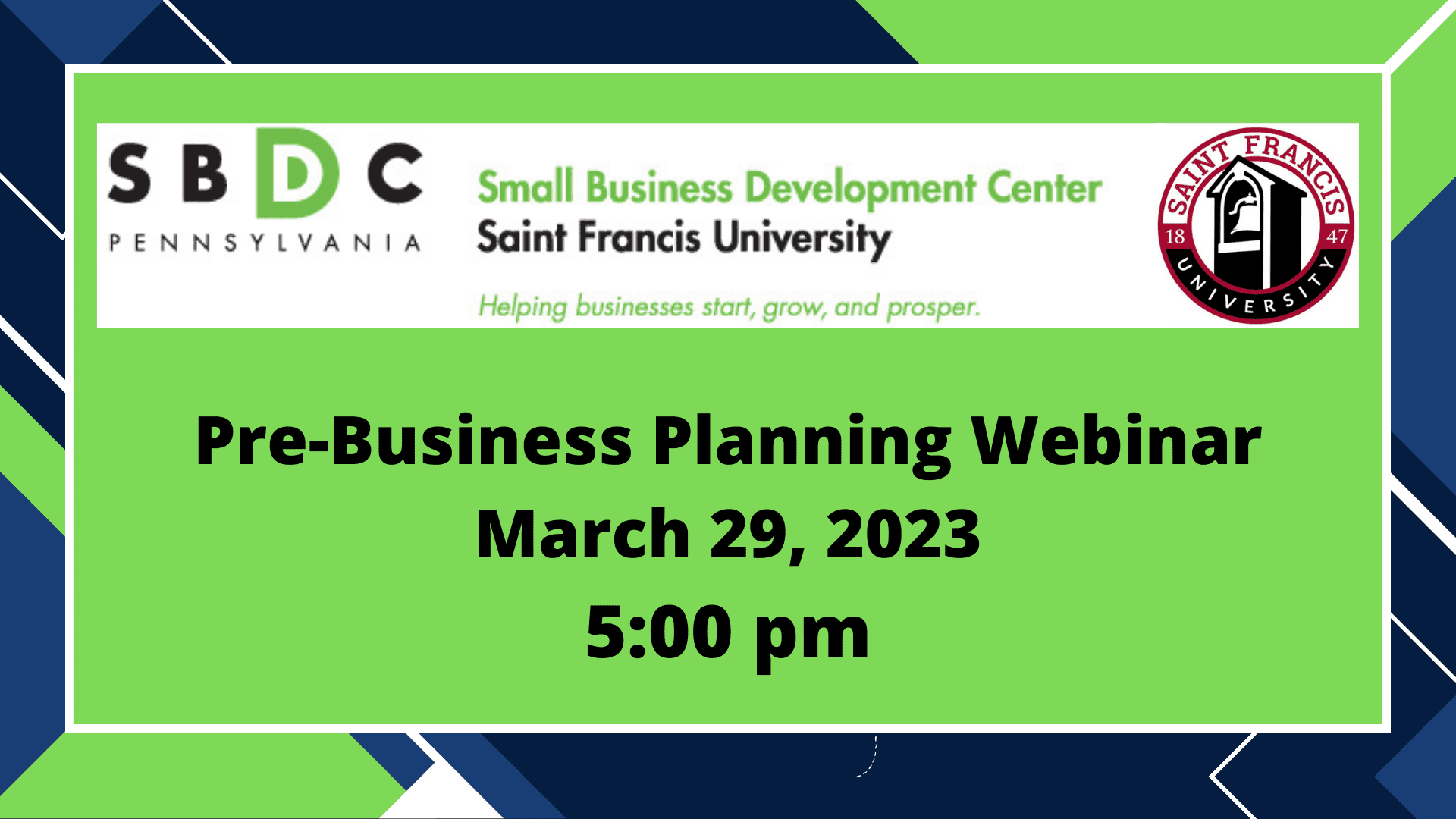 The First Step: Pre-Business Planning Webinar