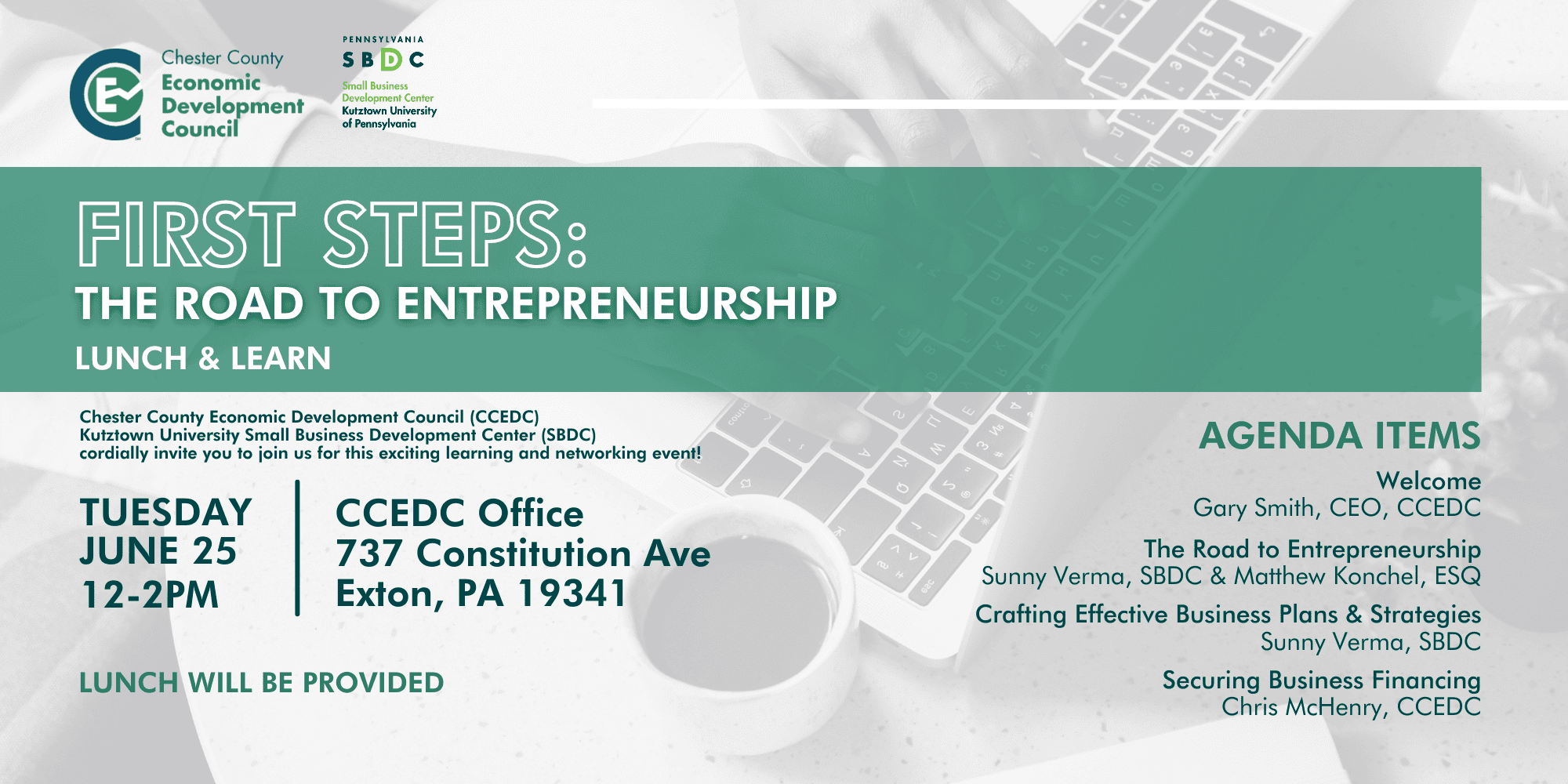 First Steps: The Road to Entrepreneurship Lunch & Learn Chester County