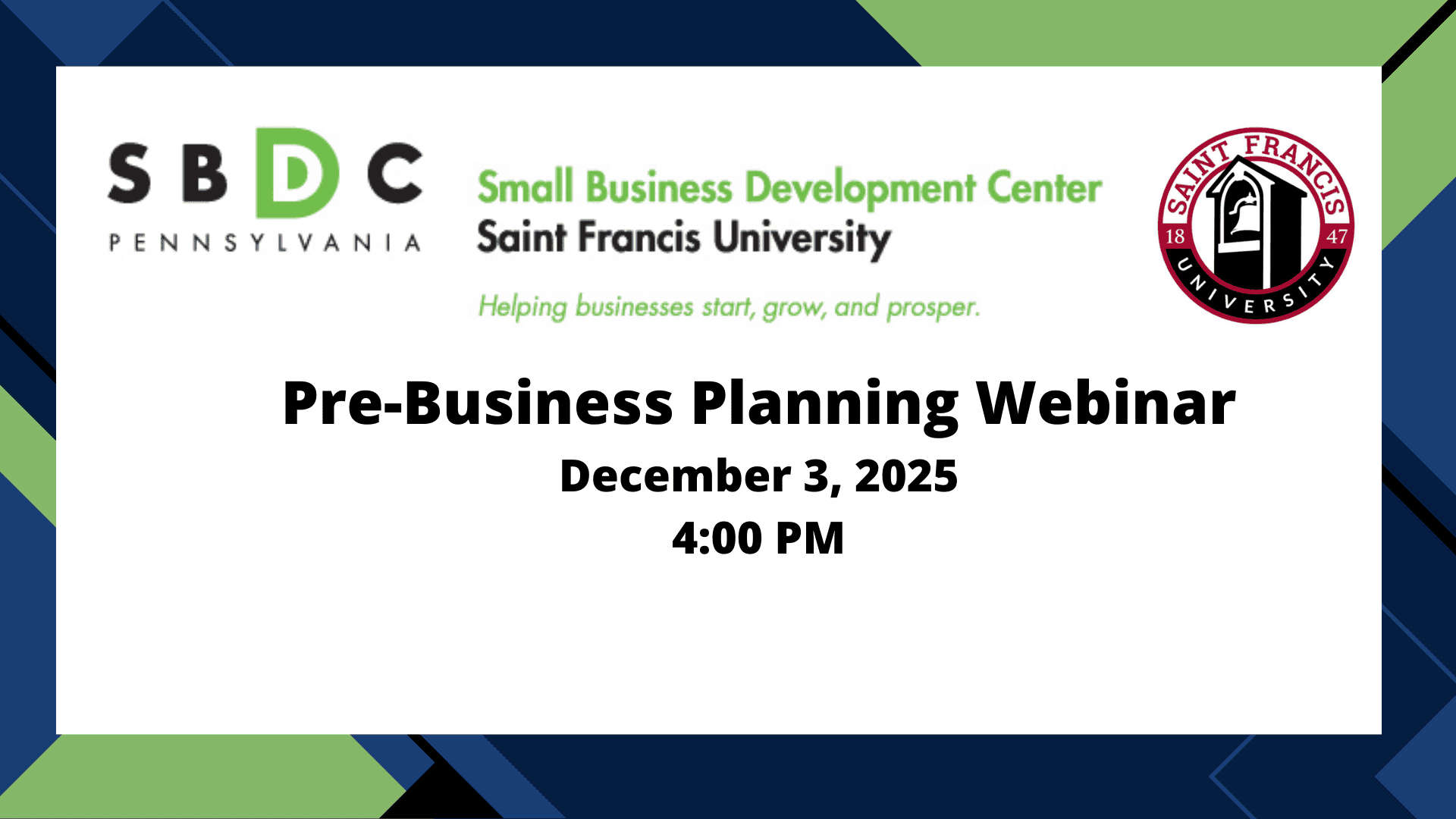 First Step, Starting a Small Business Webinar