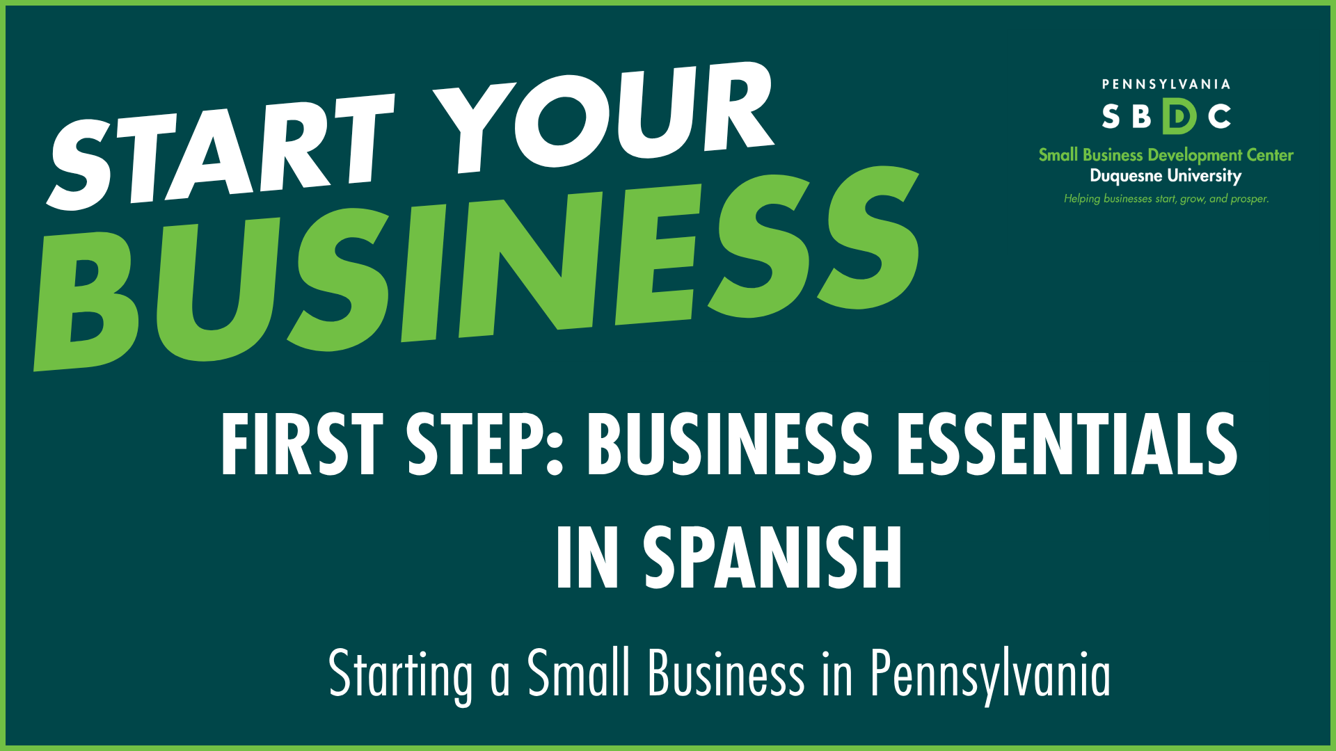 First Step Business Essentials (Pittsburgh) in Spanish